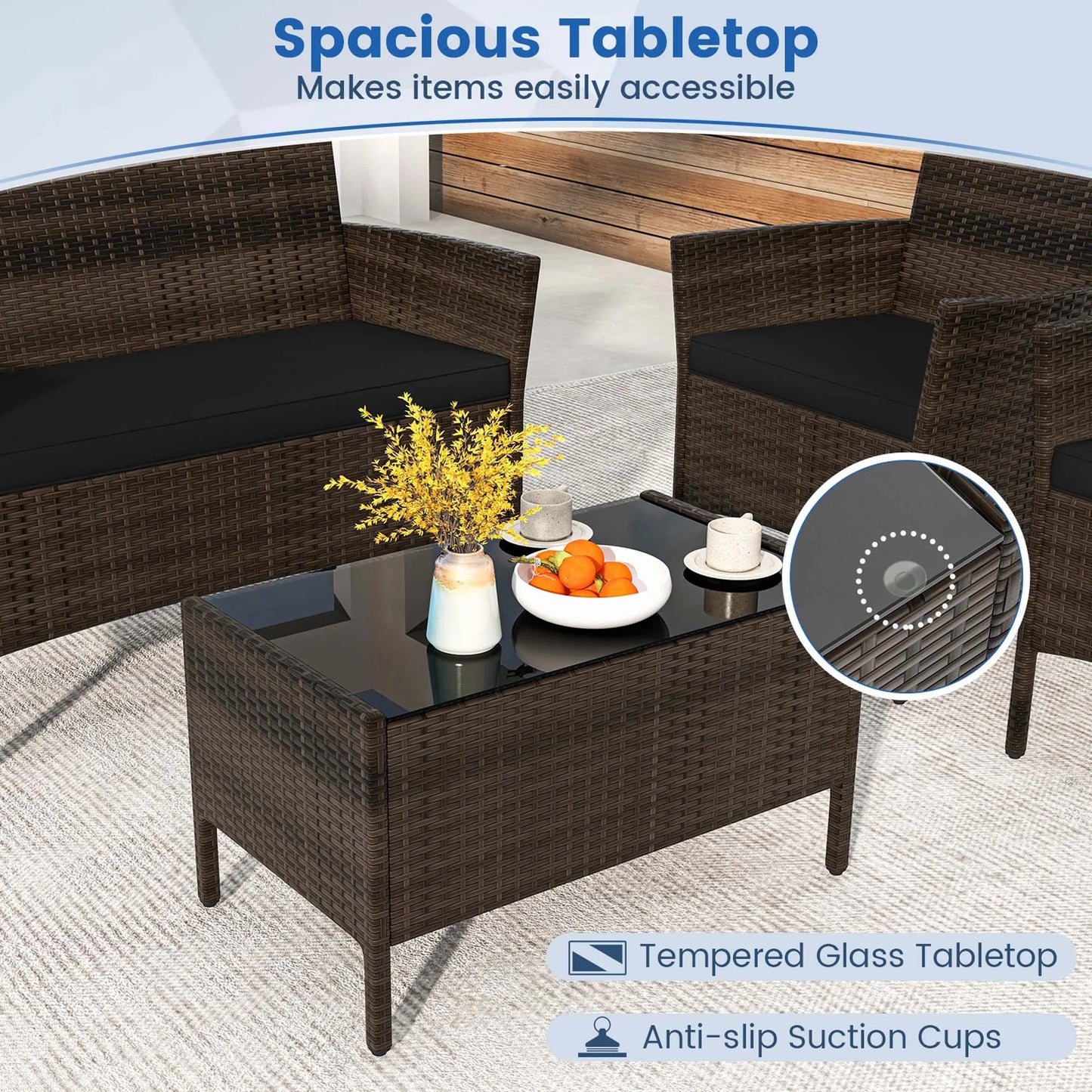 4 PCS Patio Furniture Set