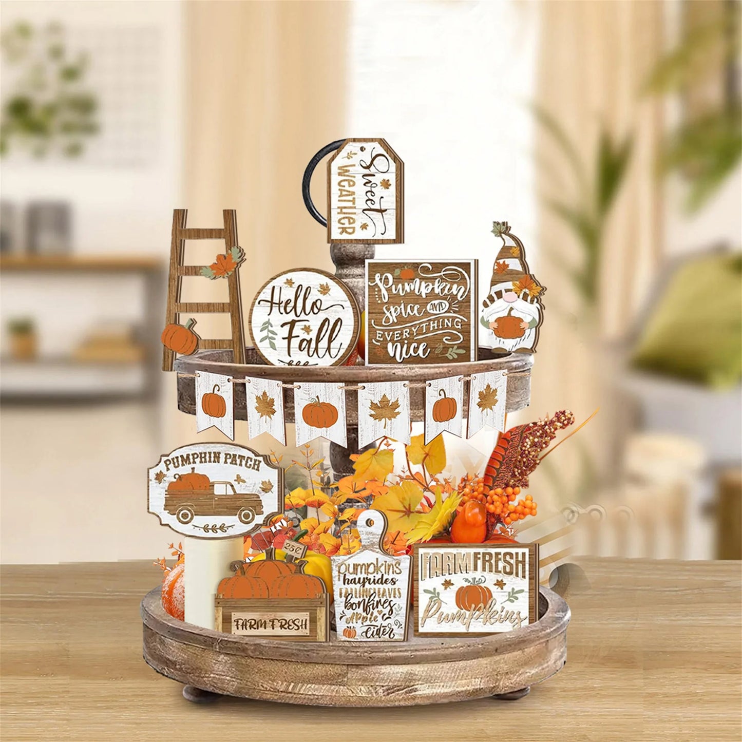 Fall Harvest Thanksgiving Tray Decorations