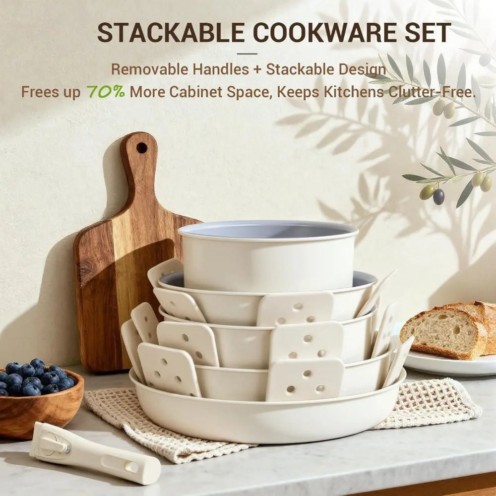 18-Piece Nonstick Ceramic Pots and Pans