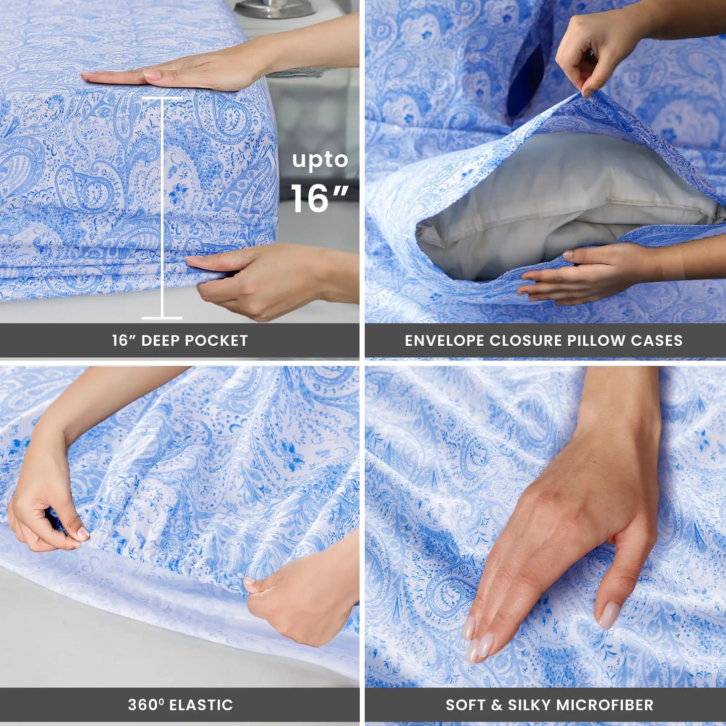 4-Piece Microfiber Bed Sheet Set