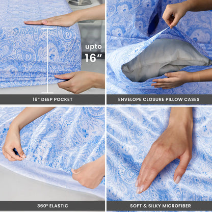 4-Piece Microfiber Bed Sheet Set