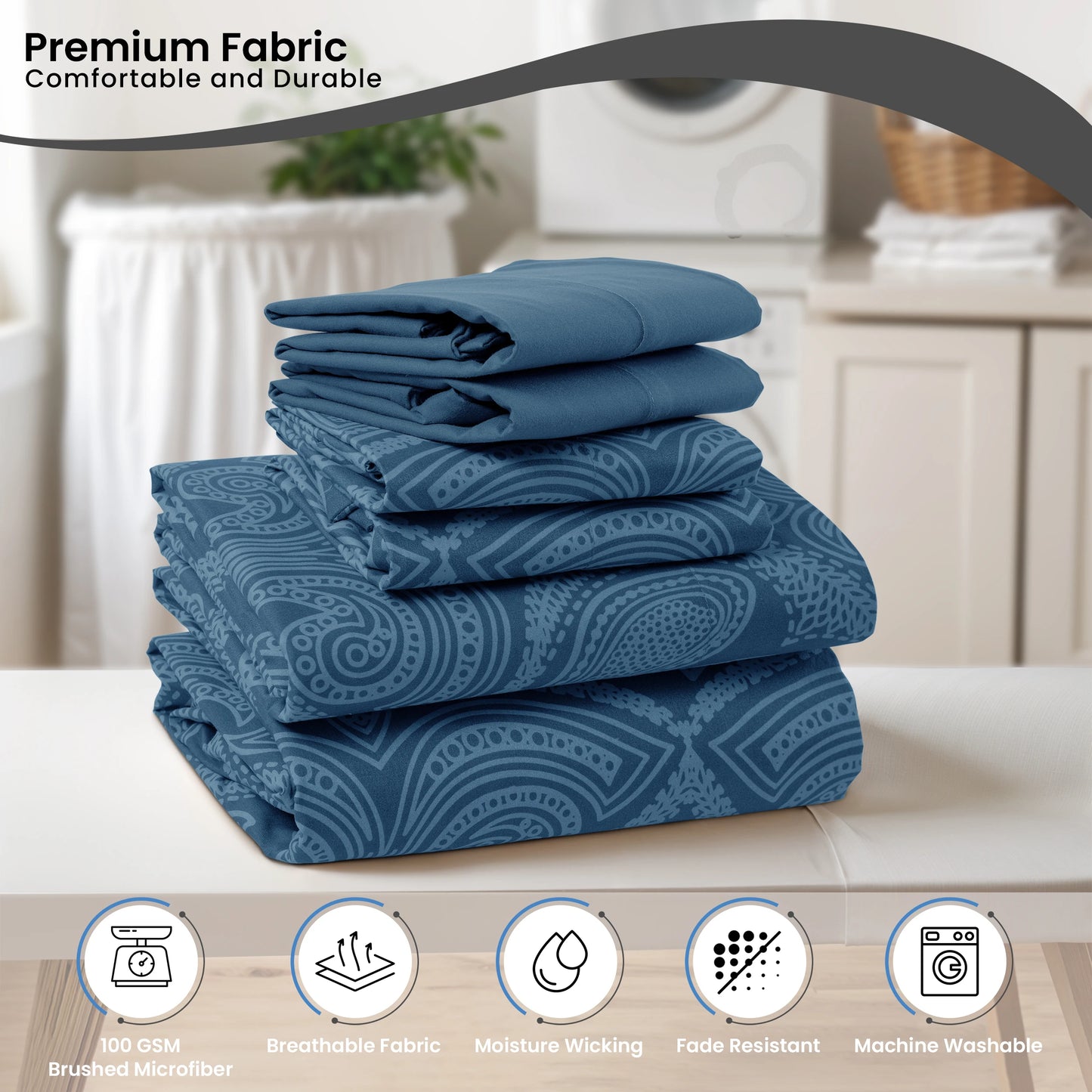 6Pc Microfiber Sheet Set