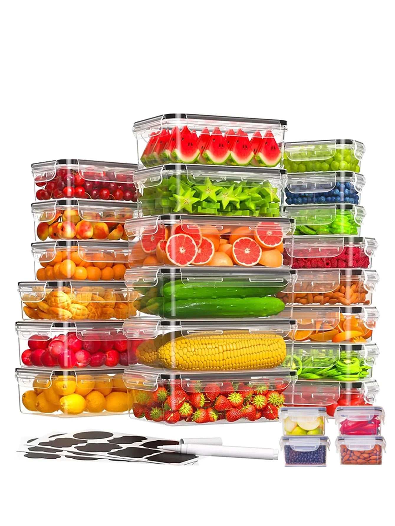 24 Pcs Food Storage Containers