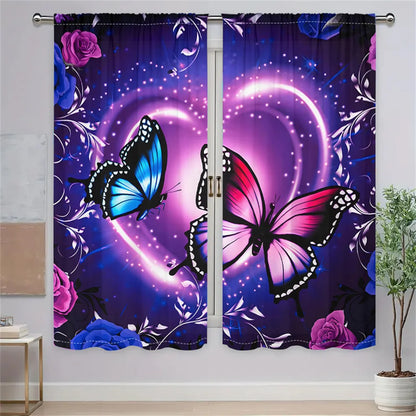 2Pcs Dreamy Butterfly Curtains