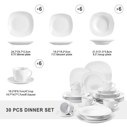 30-Piece Porcelain Dinner Set