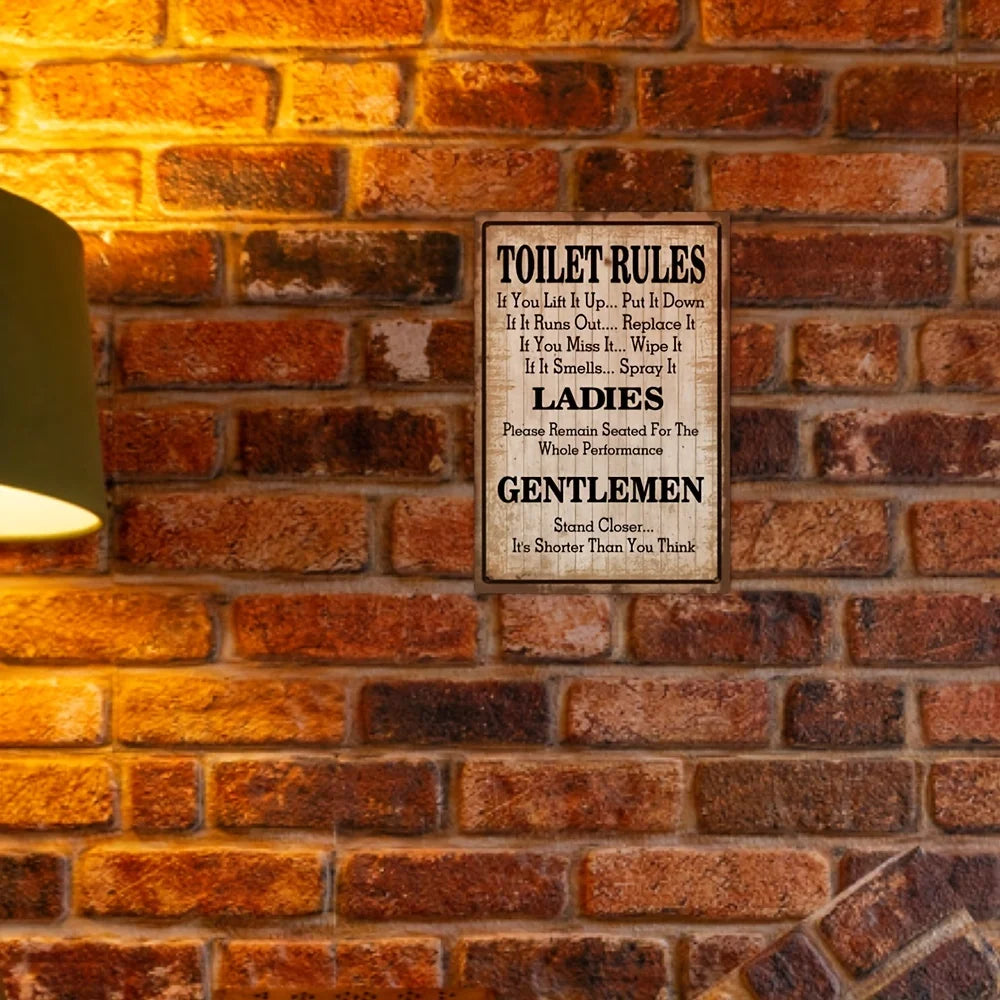 1pc Metal Toilet Rules Sign