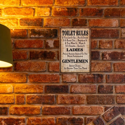 1pc Metal Toilet Rules Sign