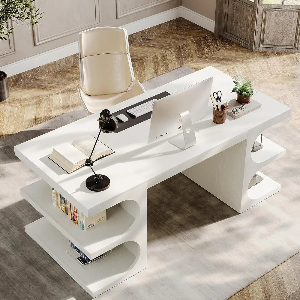 White administrative desk