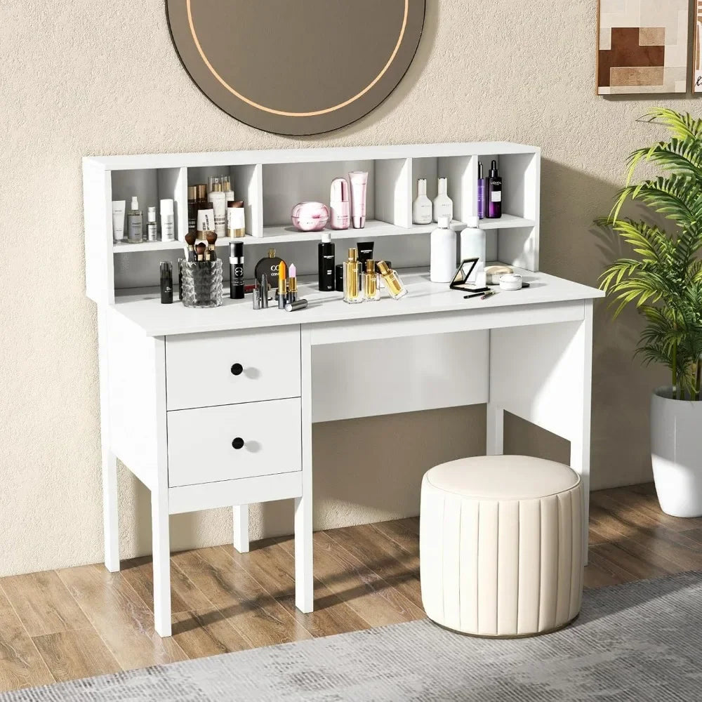 White Desk with Drawers