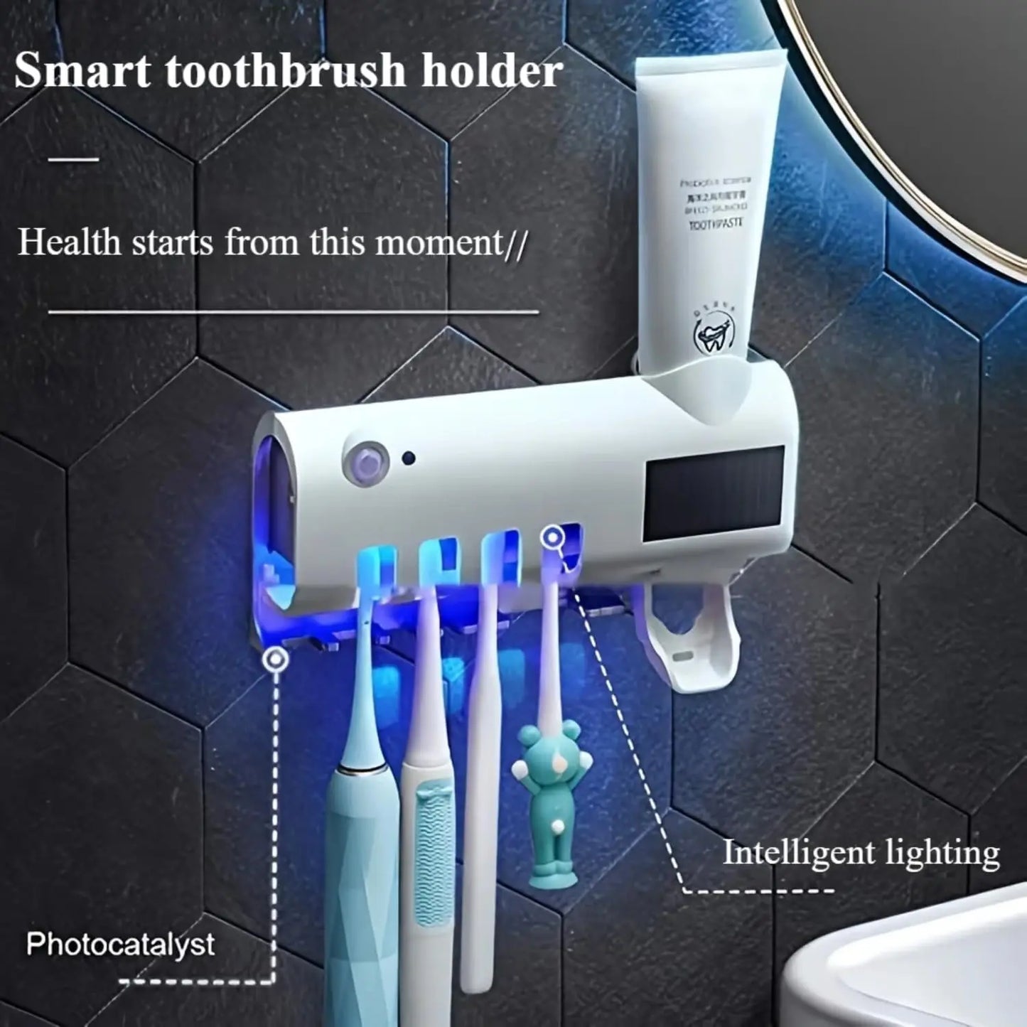 Wall Mounted Toothpaste Dispenser and Toothbrush Holder