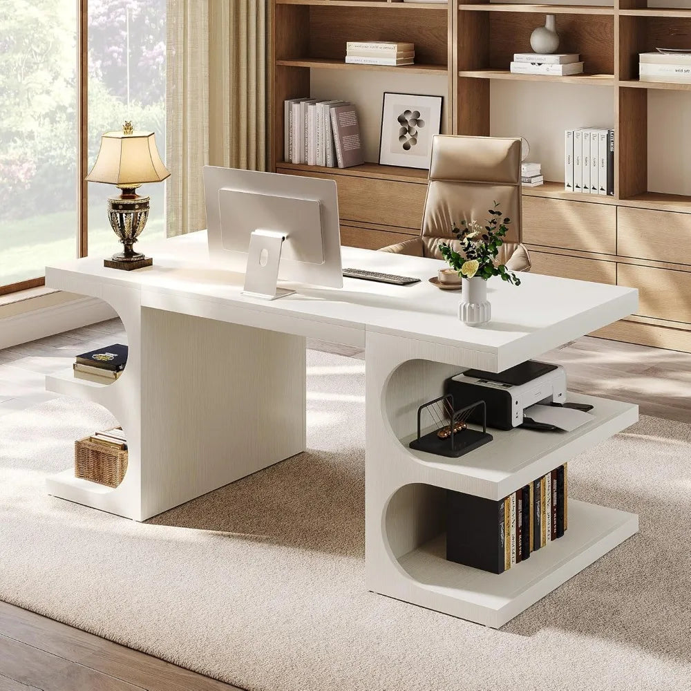 White administrative desk