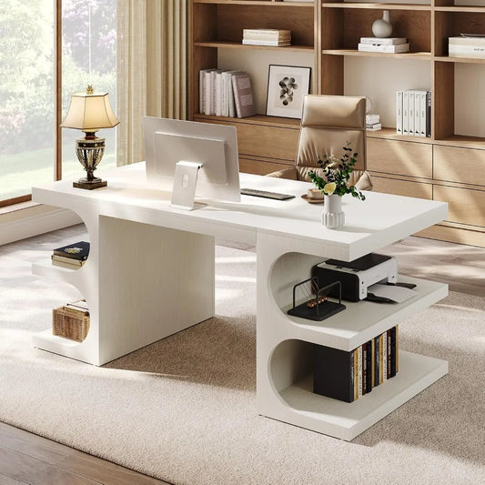 White administrative desk