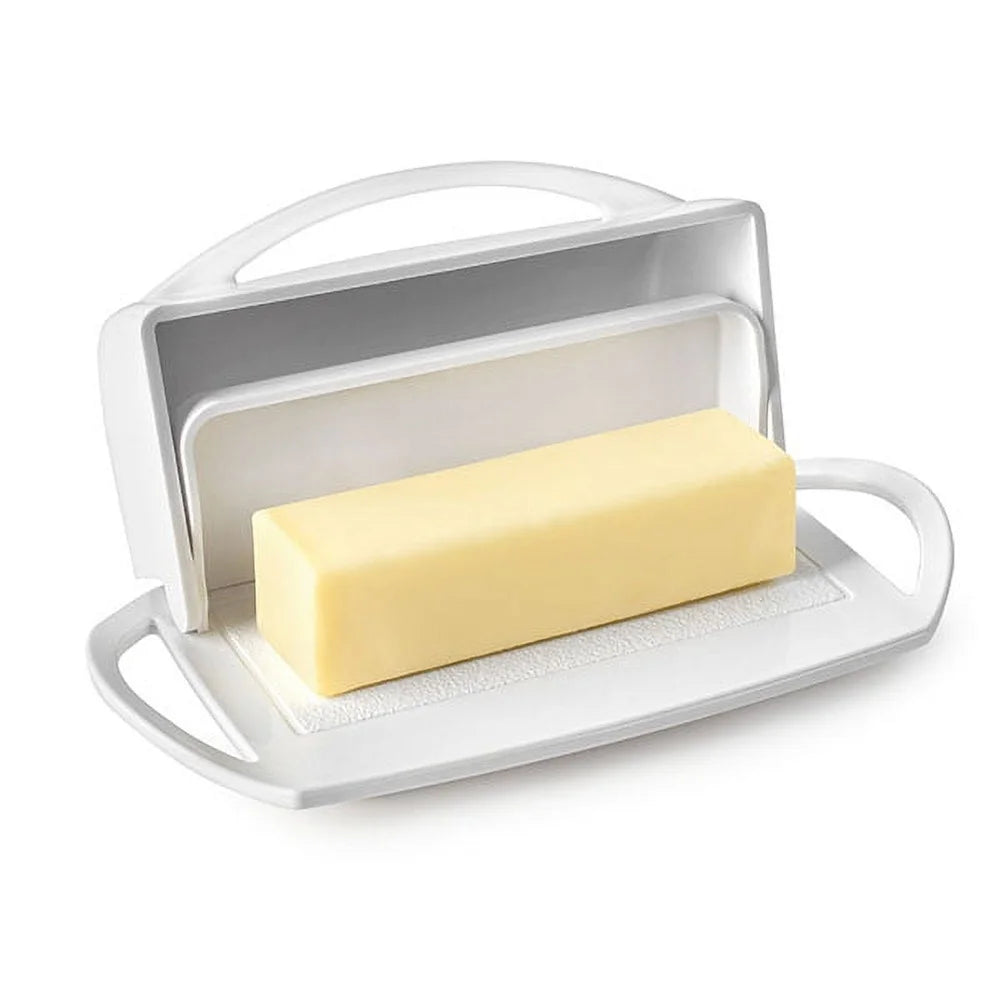 White Non-Slip Butter Dish