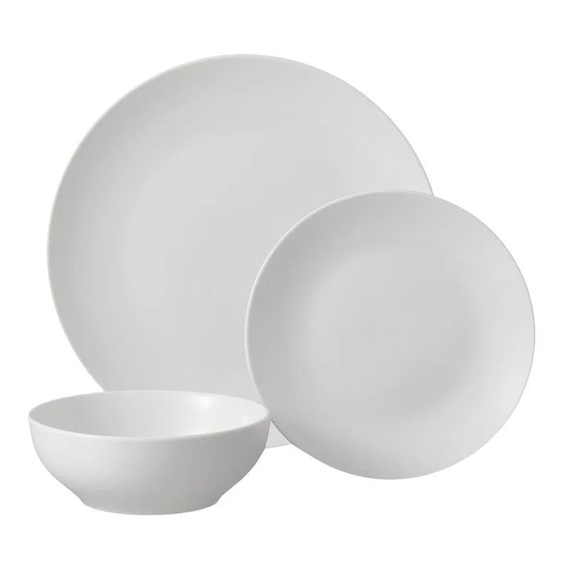 12-Piece White Dinnerware