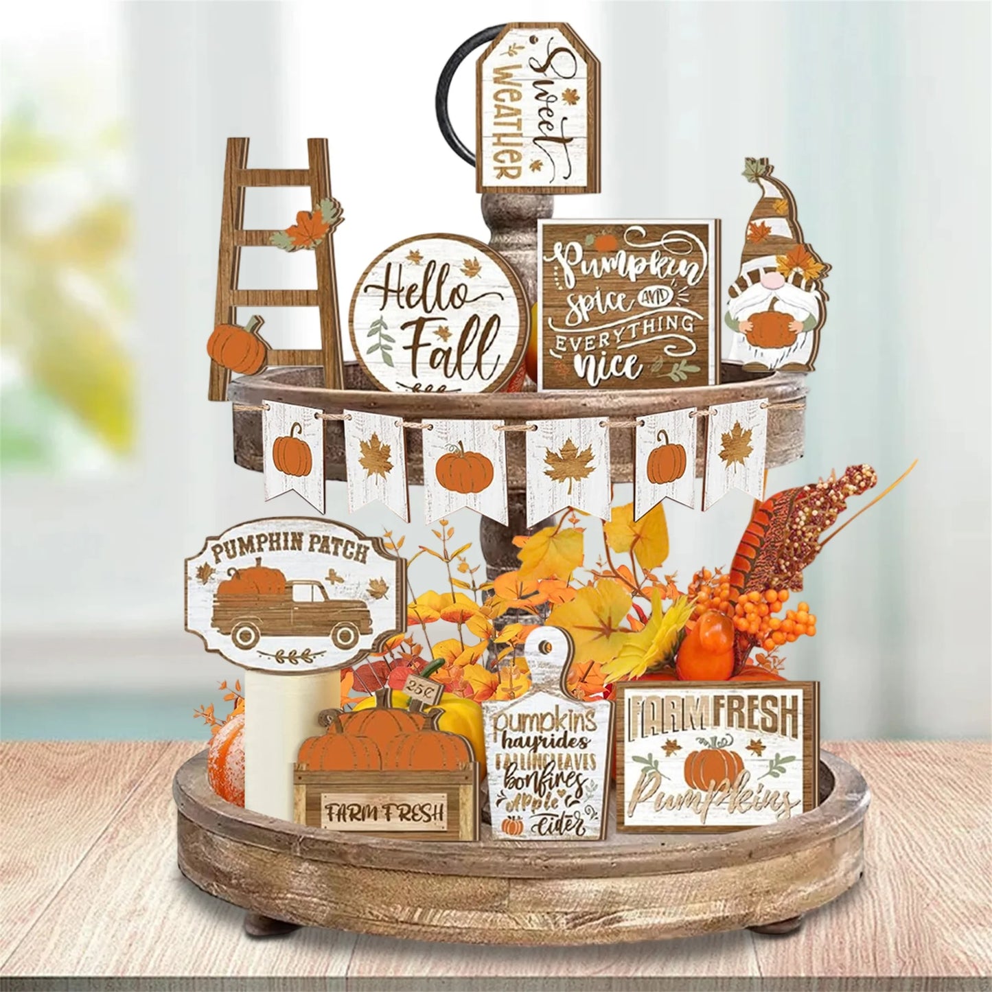 Fall Harvest Thanksgiving Tray Decorations