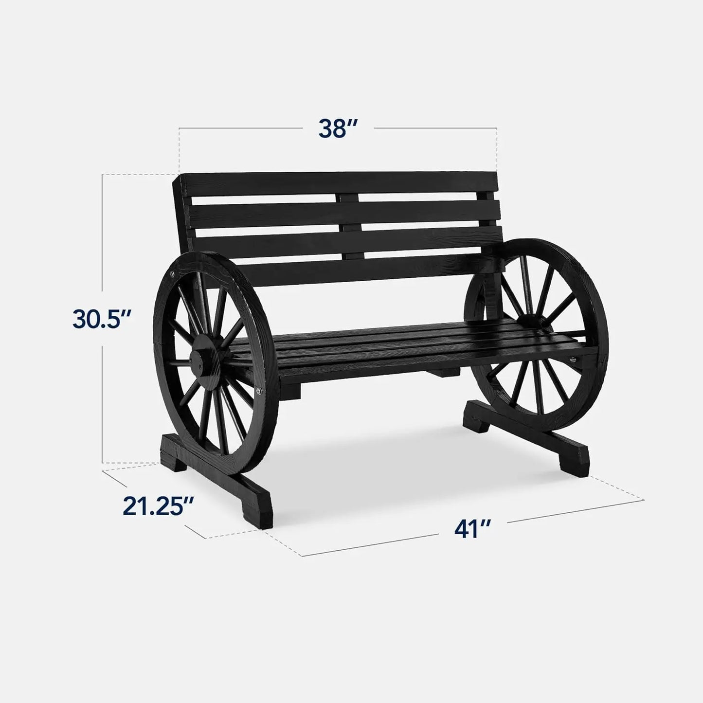 Wooden Wagon Wheel Bench