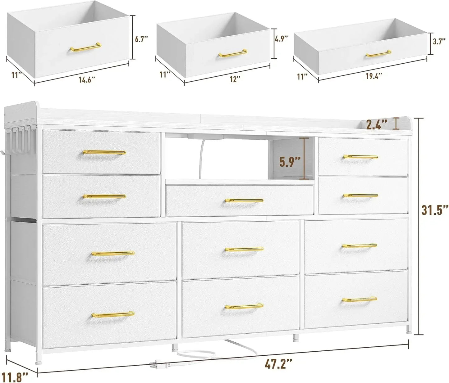 Long Dresser with Shelves
