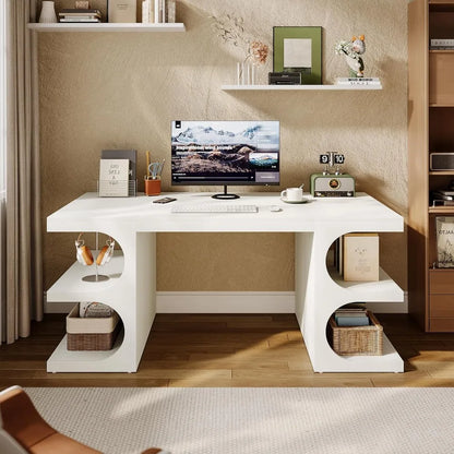 White administrative desk