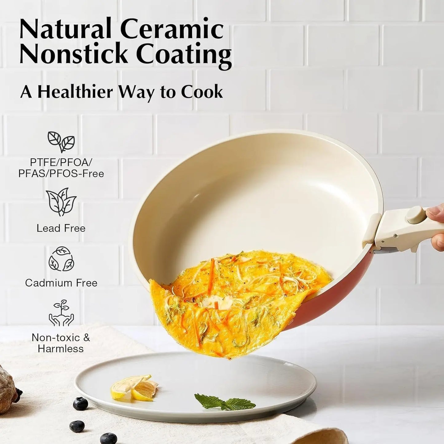 5Piece Nonstick Ceramic Pots and Pans
