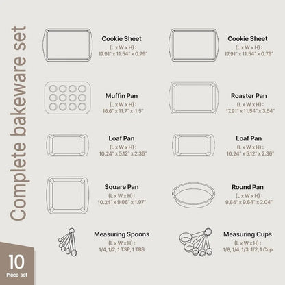 10Piece White Marble Bakeware Sets