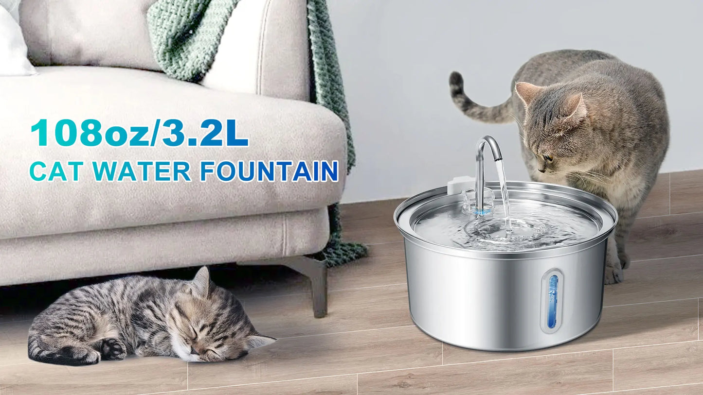 Stainless Steel Water Fountain for Pets