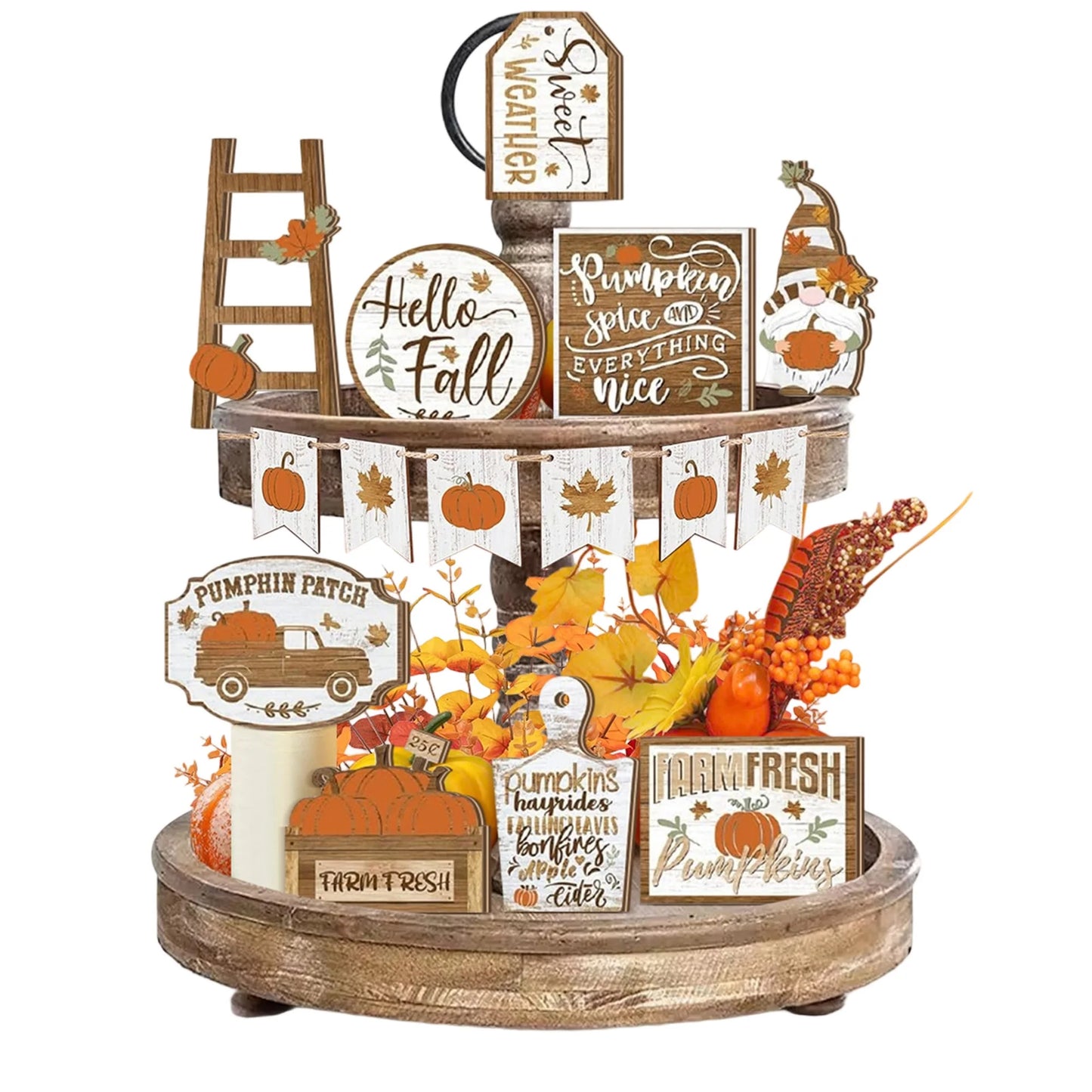 Fall Harvest Thanksgiving Tray Decorations
