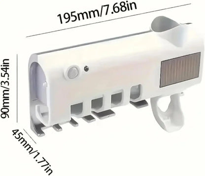 Wall Mounted Toothpaste Dispenser and Toothbrush Holder