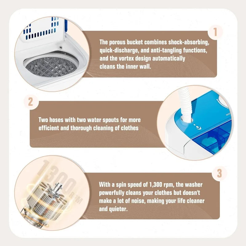 12lbs Portable Washing Machine with Spin Dryer