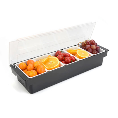 3/5 Compartment Fruit Tray Seasoning Dispenser Bar Caddy Storage Box Dispenser Container