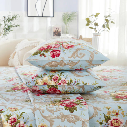 4pcs Fitted Cotton Sheet Set