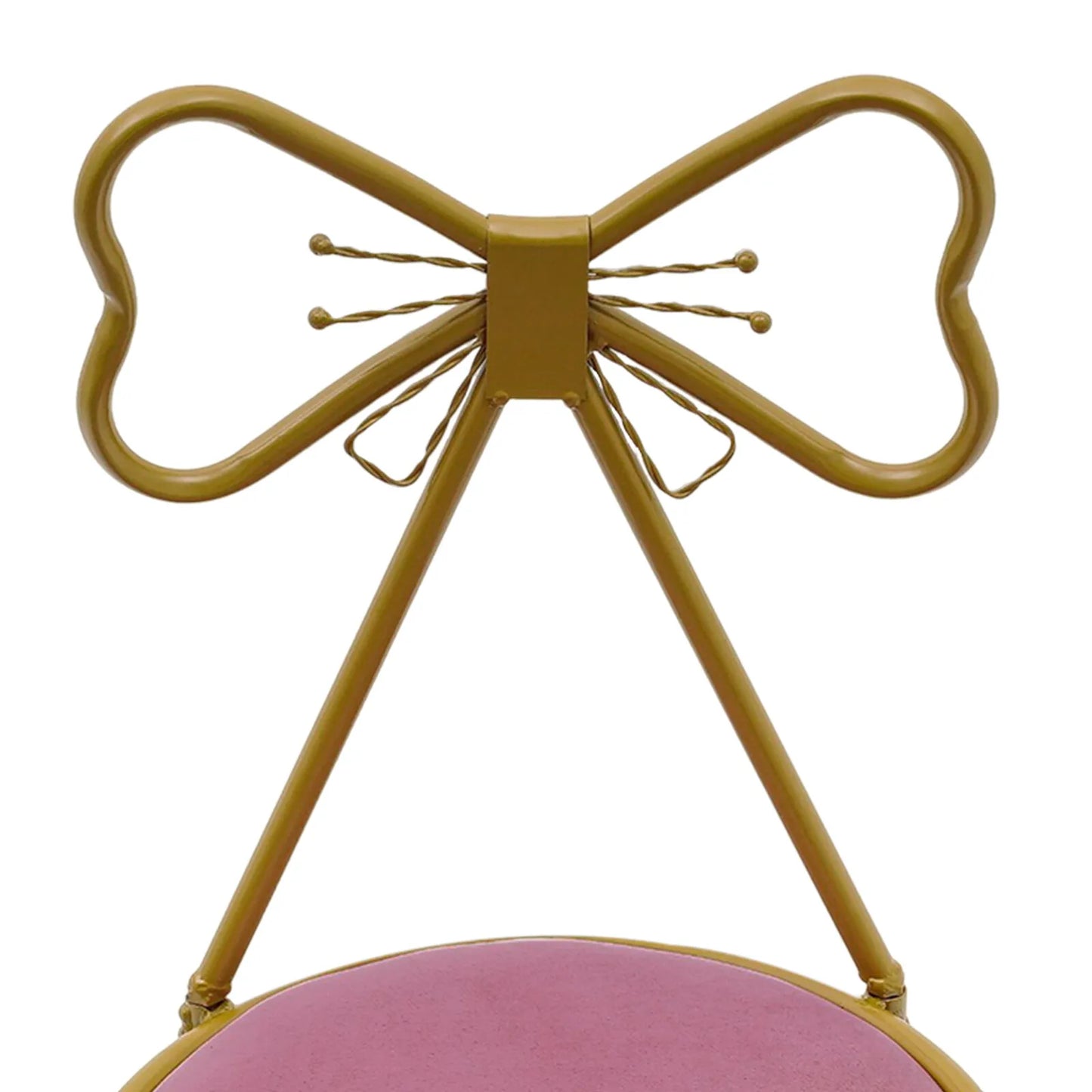Pink Bow Backrest Vanity Chair