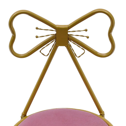 Pink Bow Backrest Vanity Chair