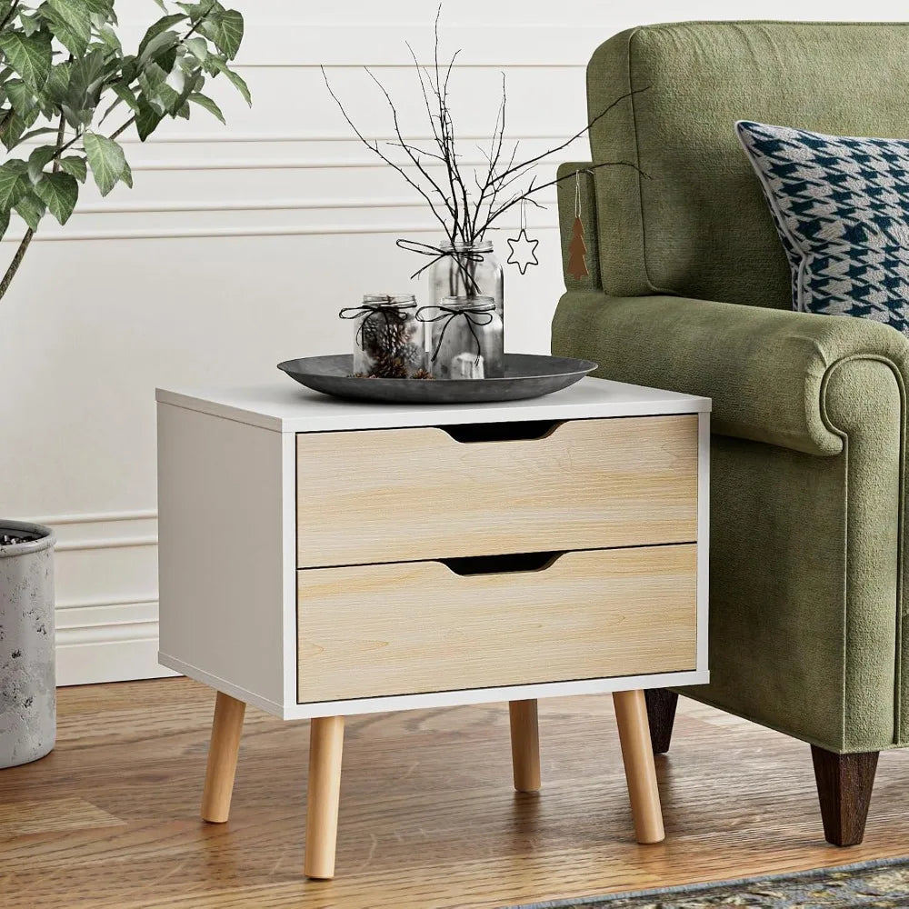 Nightstand with 2 Drawer Dresser