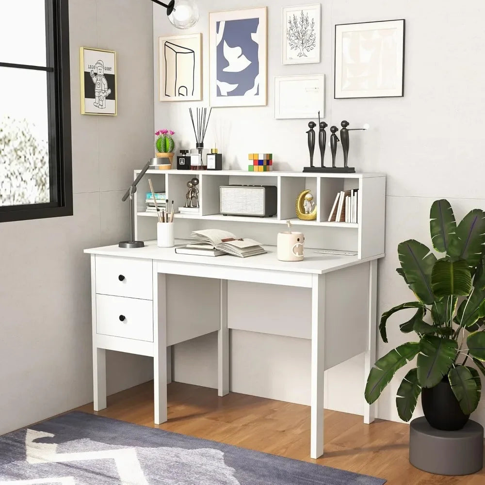 White Desk with Drawers