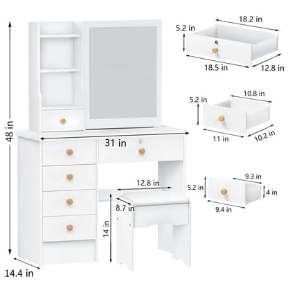 Makeup Vanity with Sliding Mirror