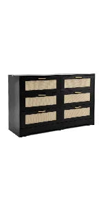Modern Chest Wood Rattan Dresser
