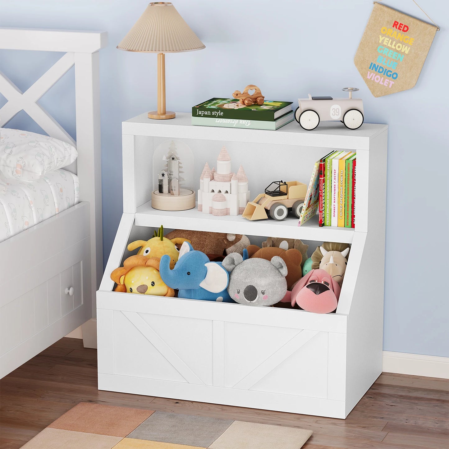 Children's Wooden Storage Organizer Bookcase