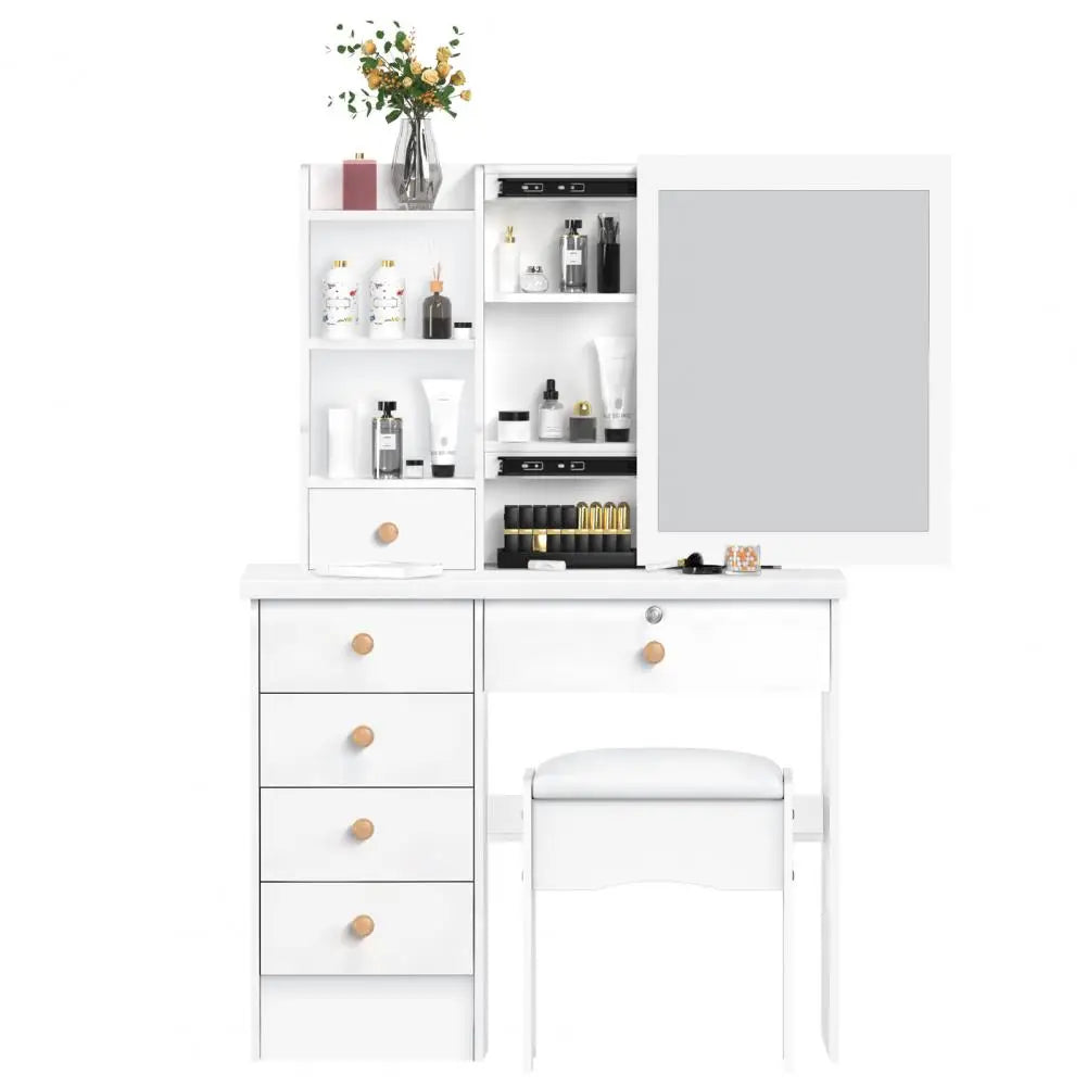 Makeup Vanity with Sliding Mirror