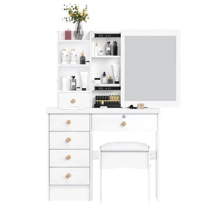 Makeup Vanity with Sliding Mirror