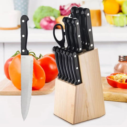 15-Piece Kitchen Knife Set with Holder