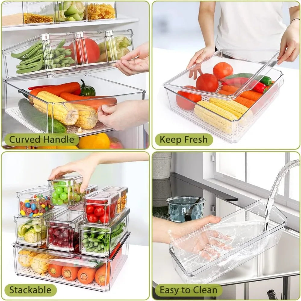 Stackable Food Pantry Organizer Bins