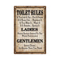 1pc Metal Toilet Rules Sign
