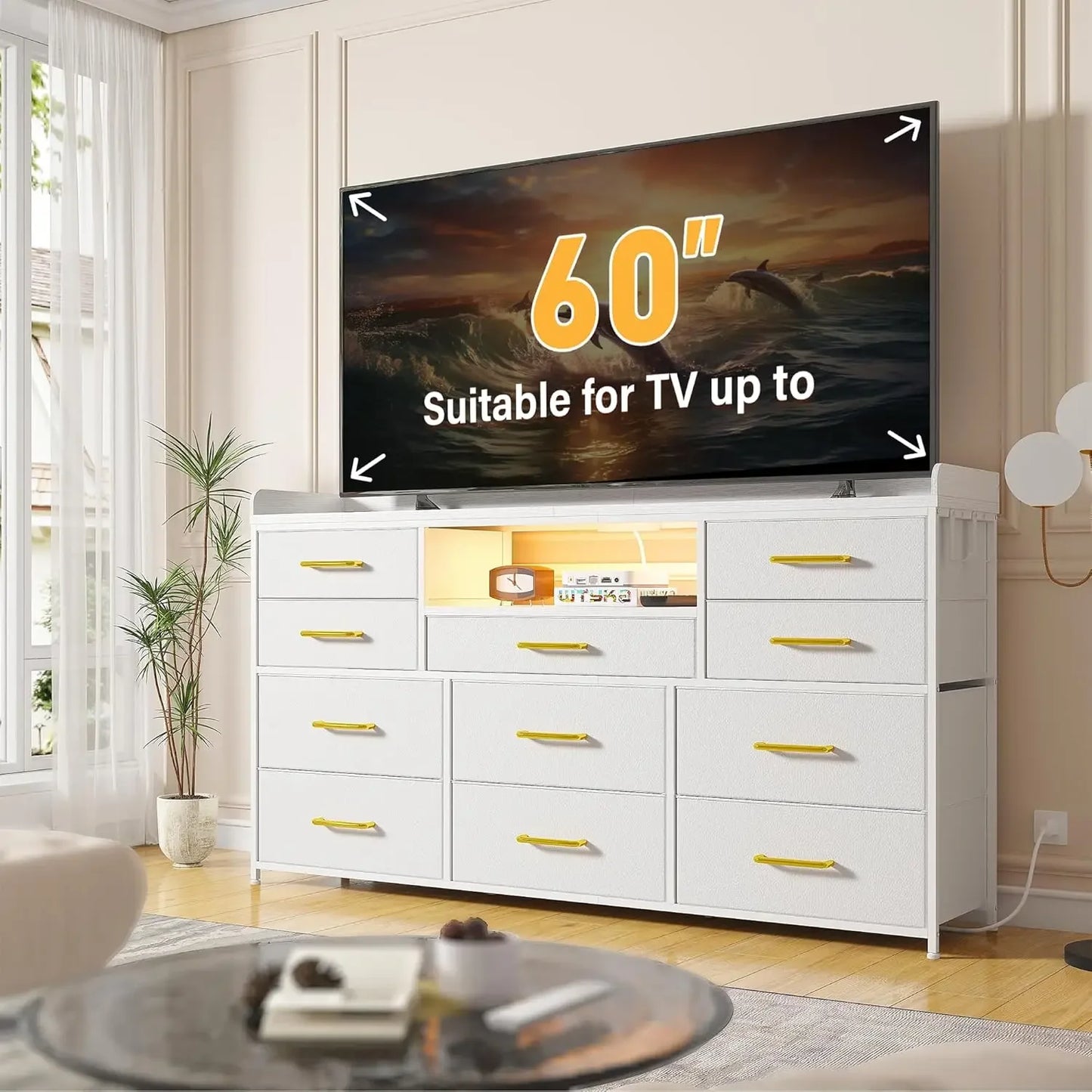 Long Dresser with Shelves