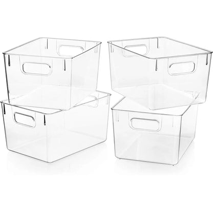 4 Pack Plastic Storage Bins