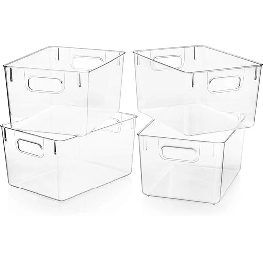 4 Pack Plastic Storage Bins