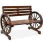 Wooden Wagon Wheel Bench