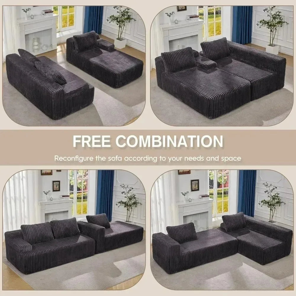 L-Shaped 3-Seat Sofa