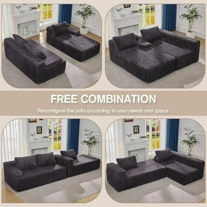 L-Shaped 3-Seat Sofa