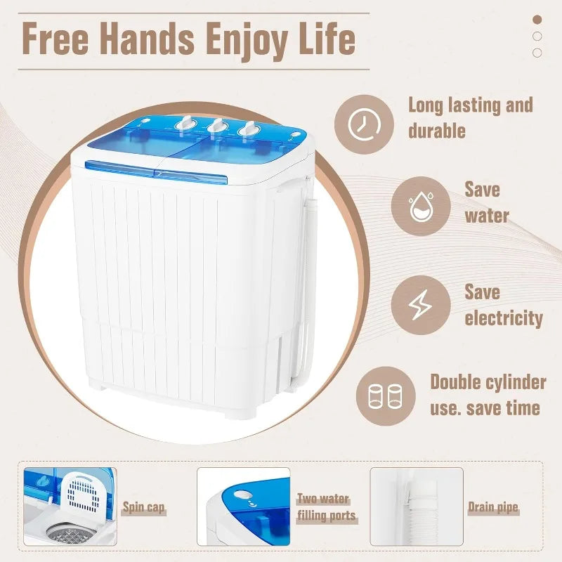 12lbs Portable Washing Machine with Spin Dryer