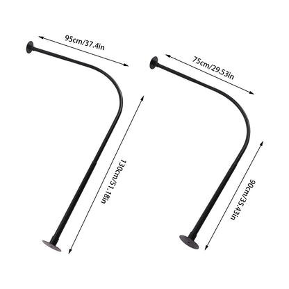 L Shape Retractable Shower Curtain Rail